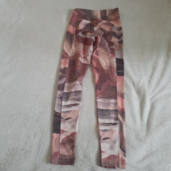 & Other Stories Women's Size Small Pink Brown Abstract Full Leggings - Picture 2 of 10